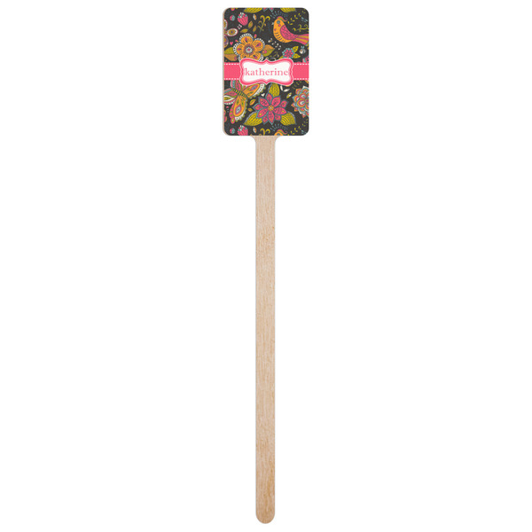 Birds & Butterflies Wooden 6.25" Stir Stick - Rectangular - Single Stick