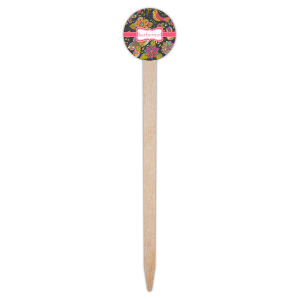 Birds & Butterflies Wooden 6" Food Pick - Round - Single Pick