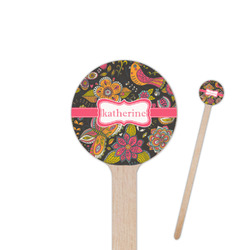 Birds & Butterflies 6" Round Wooden Stir Sticks - Single Sided (Personalized)