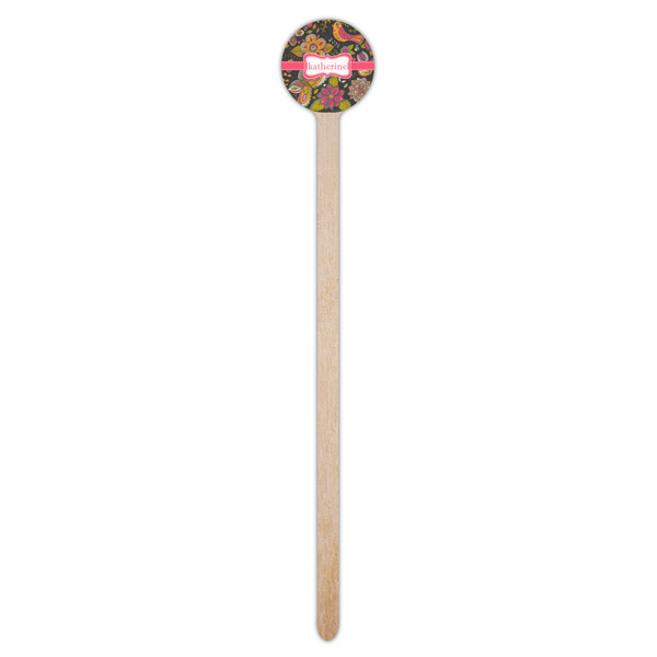 Birds & Butterflies Wooden 7.5" Stir Stick - Round - Single Stick