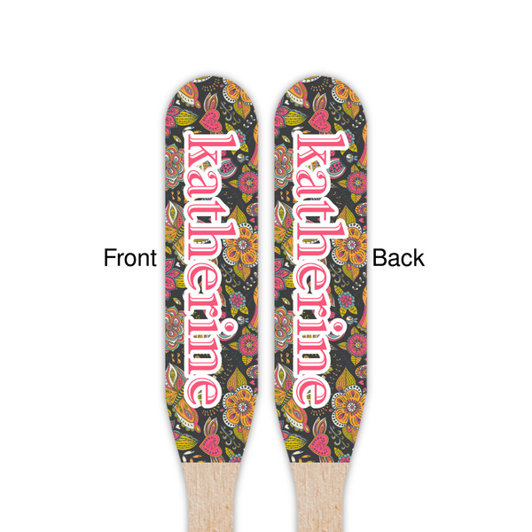 Birds & Butterflies Wooden Food Pick - Paddle - Double Sided - Front & Back
