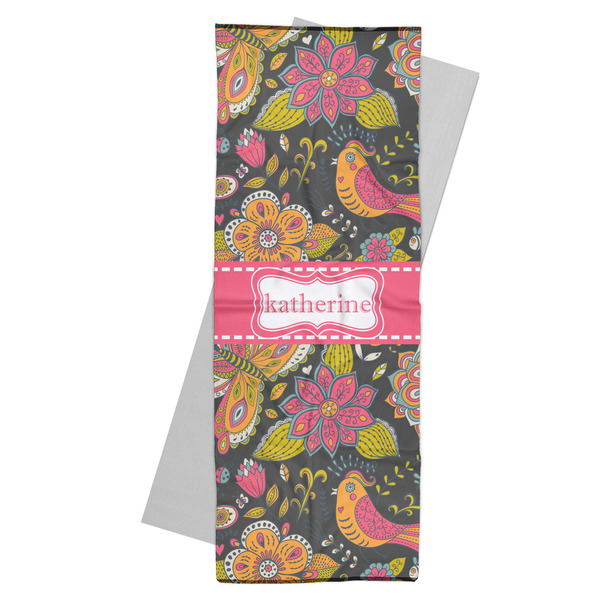 Custom Birds & Butterflies Yoga Mat Towel (Personalized)