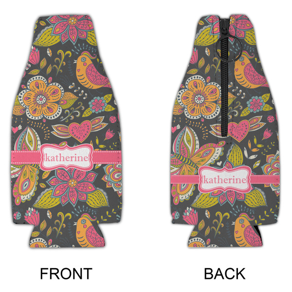 Birds & Butterflies Zipper Bottle Cooler - APPROVAL