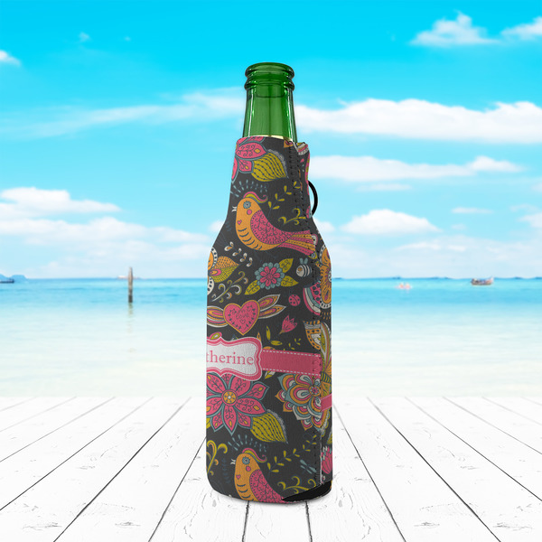 Birds & Butterflies Zipper Bottle Cooler - LIFESTYLE