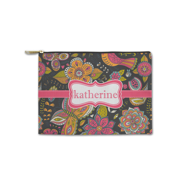 Custom Birds & Butterflies Zipper Pouch - Small - 8.5"x6" (Personalized)