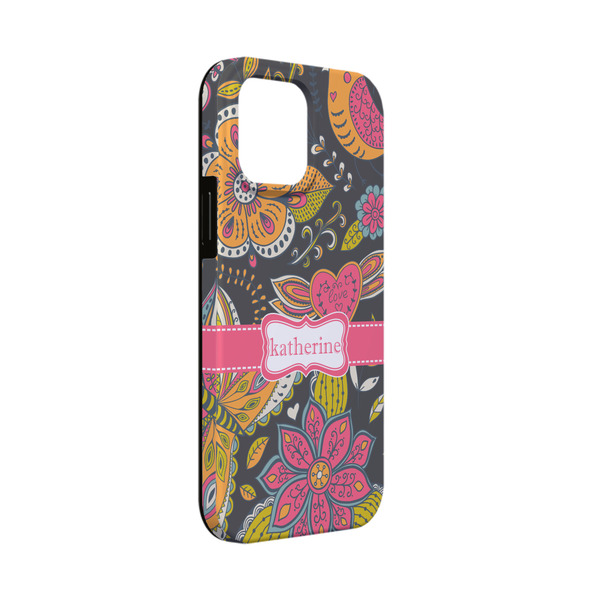 Custom Birds & Butterflies iPhone Case - Rubber Lined - iPhone 13 Mini (Personalized)