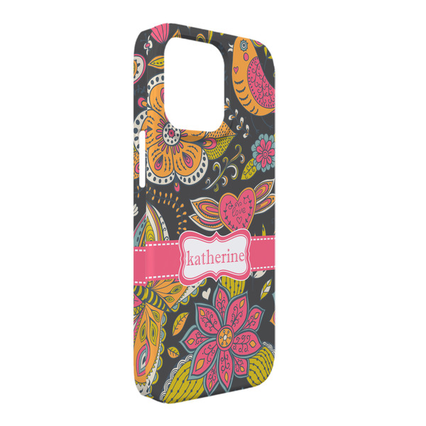 Custom Birds & Butterflies iPhone Case - Plastic - iPhone 13 Pro Max (Personalized)