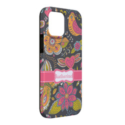 Birds & Butterflies iPhone Case - Rubber Lined - iPhone 13 Pro Max (Personalized)