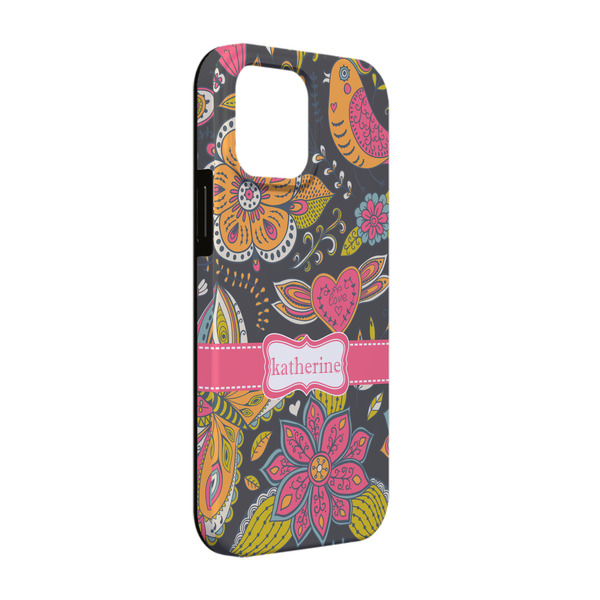 Custom Birds & Butterflies iPhone Case - Rubber Lined - iPhone 13 Pro (Personalized)