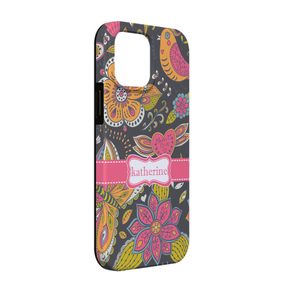Custom Birds & Butterflies iPhone Case - Rubber Lined - iPhone 13 (Personalized)