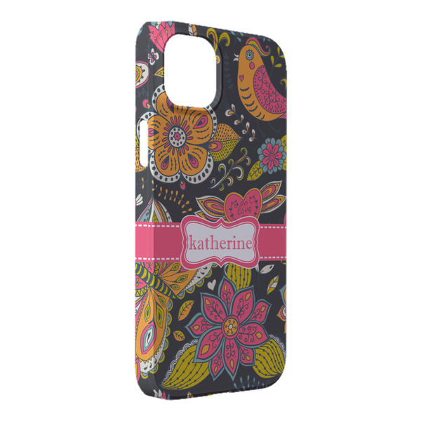 Custom Birds & Butterflies iPhone Case - Plastic - iPhone 14 Plus (Personalized)