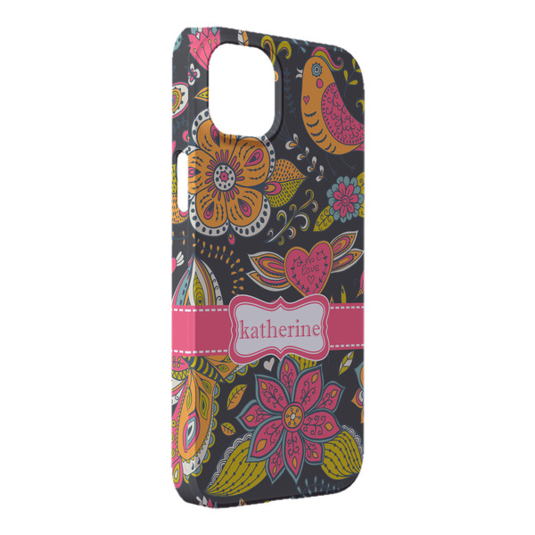 Custom Birds & Butterflies iPhone Case - Plastic - iPhone 14 Pro Max (Personalized)