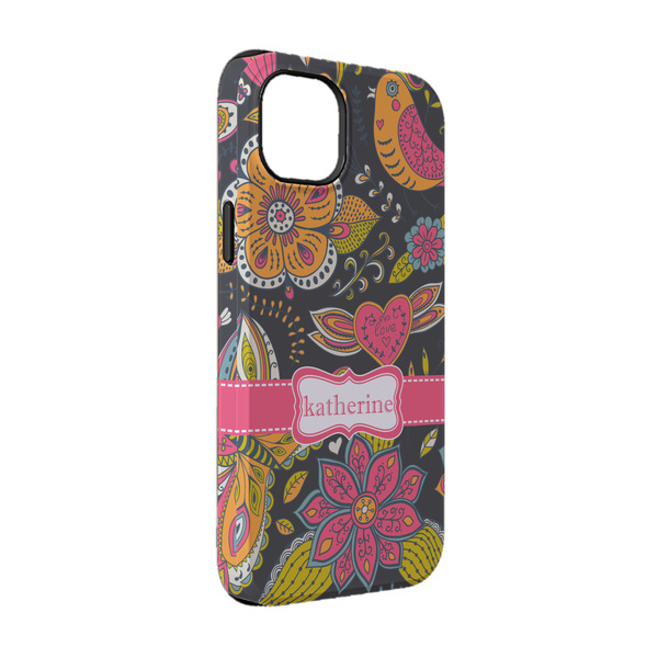 Custom Birds & Butterflies iPhone Case - Rubber Lined - iPhone 14 Pro (Personalized)