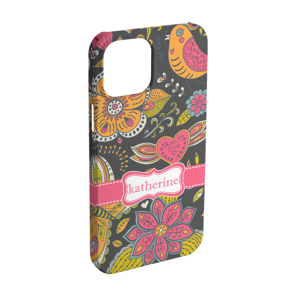 Custom Birds & Butterflies iPhone Case - Plastic - iPhone 15 Pro (Personalized)