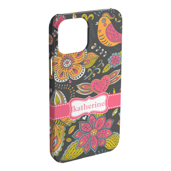 Custom Birds & Butterflies iPhone Case - Plastic - iPhone 15 Pro Max (Personalized)