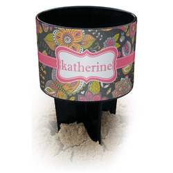 Birds & Butterflies Black Beach Spiker Drink Holder (Personalized)
