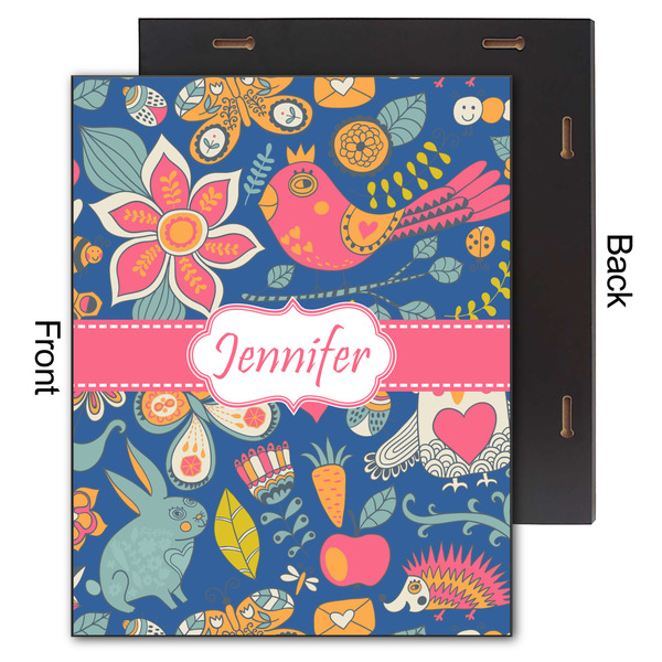 Owl & Hedgehog 11x14 Wood Print - Front & Back View