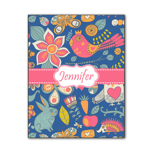 Custom Owl & Hedgehog Wood Print - 11x14 (Personalized)