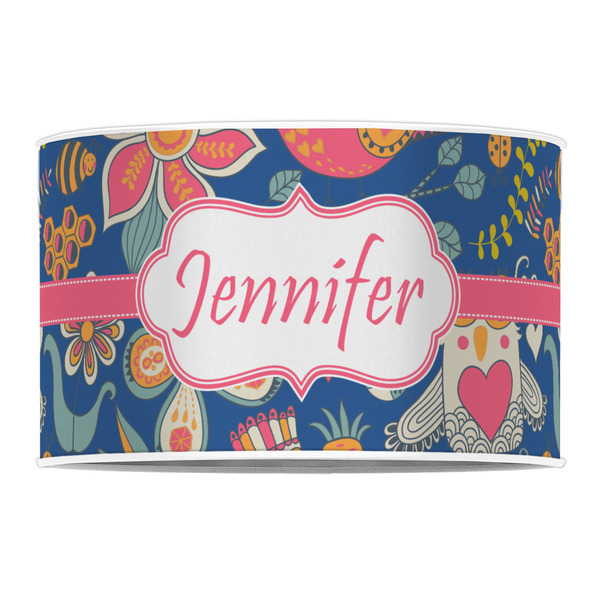 Owl & Hedgehog 12" Drum Lampshade - FRONT (Poly Film)