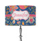 Owl & Hedgehog 12" Drum Lampshade - ON STAND (Fabric)