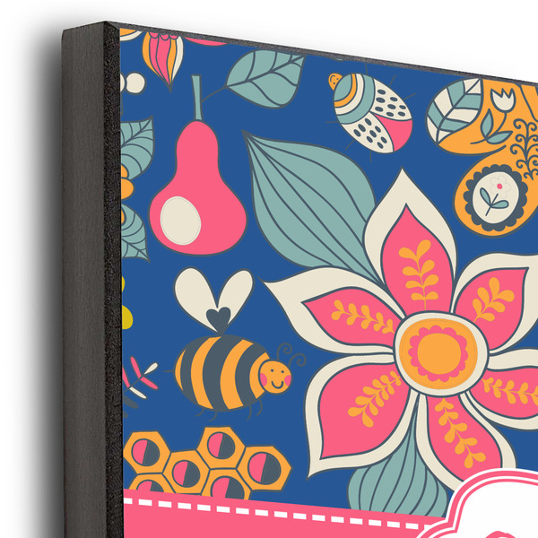 Owl & Hedgehog 12x12 Wood Print - Closeup