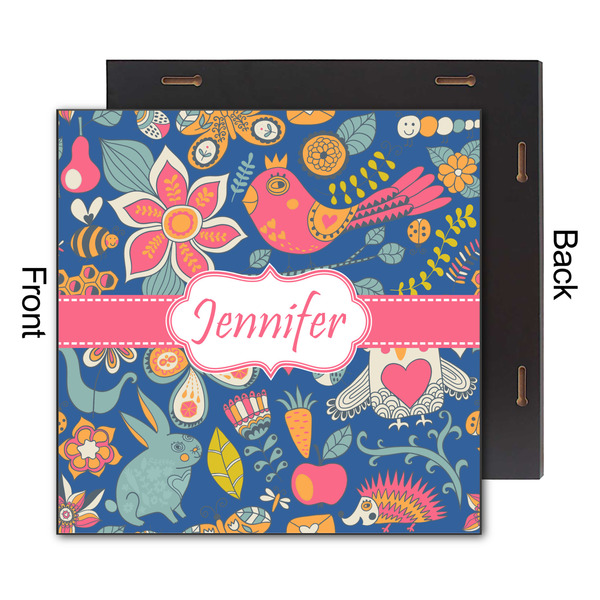 Owl & Hedgehog 12x12 Wood Print - Front & Back View