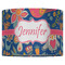 Owl & Hedgehog 16" Drum Lampshade - FRONT (Fabric)