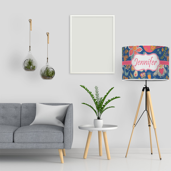 Owl & Hedgehog 16" Drum Lampshade - LIFESTYLE