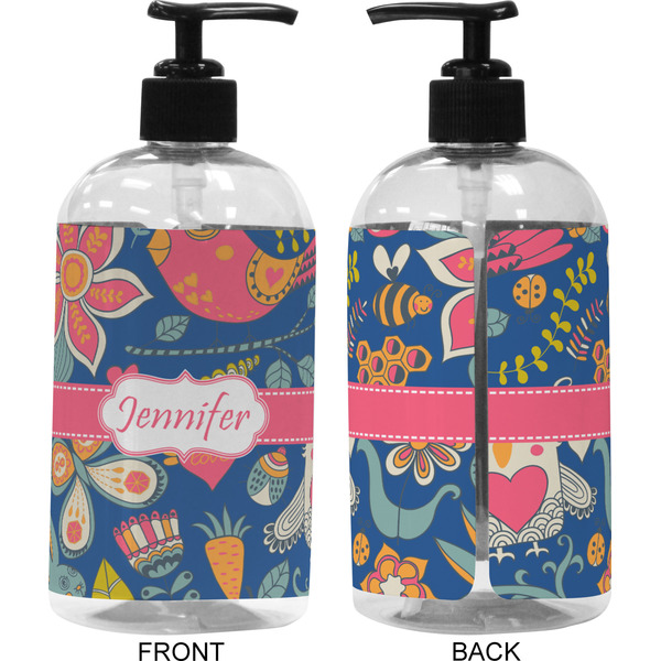 Owl & Hedgehog 16 oz Plastic Liquid Dispenser (Approval) - Black