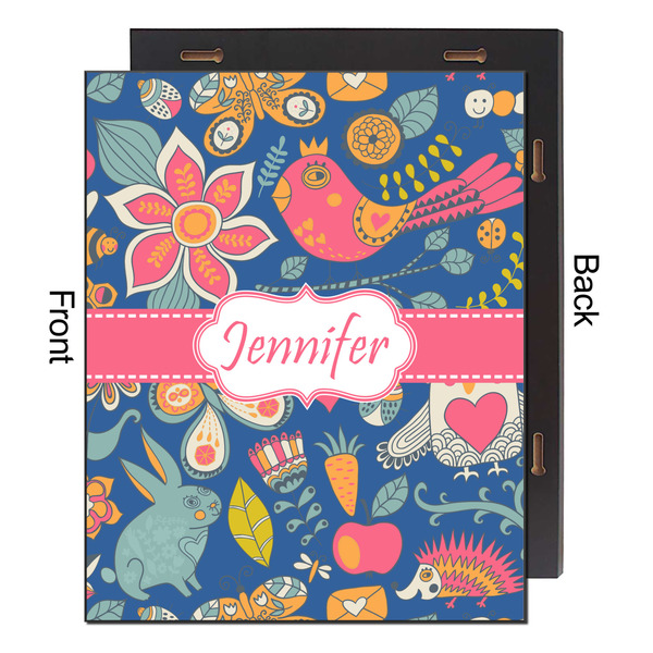 Owl & Hedgehog 16x20 Wood Print - Front & Back View