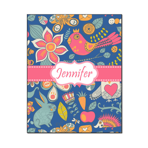 Custom Owl & Hedgehog Wood Print - 16x20 (Personalized)