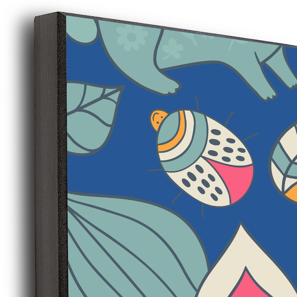 Owl & Hedgehog 20x30 Wood Print - Closeup