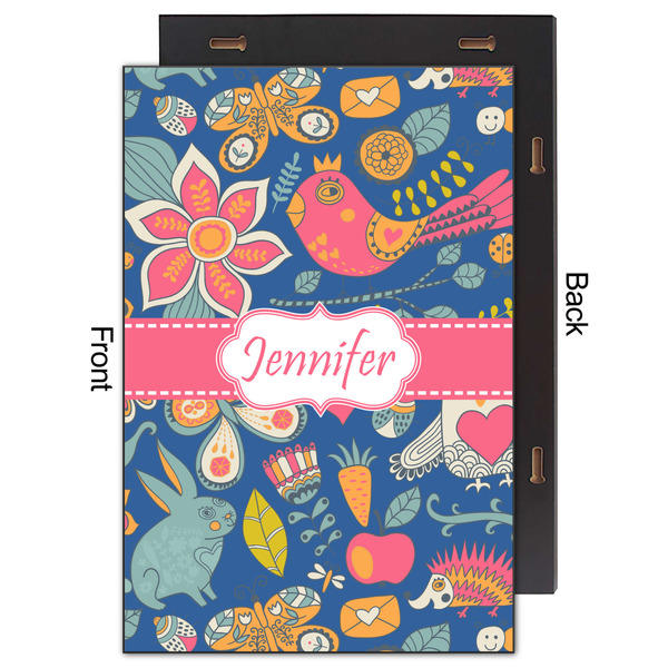 Owl & Hedgehog 20x30 Wood Print - Front & Back View