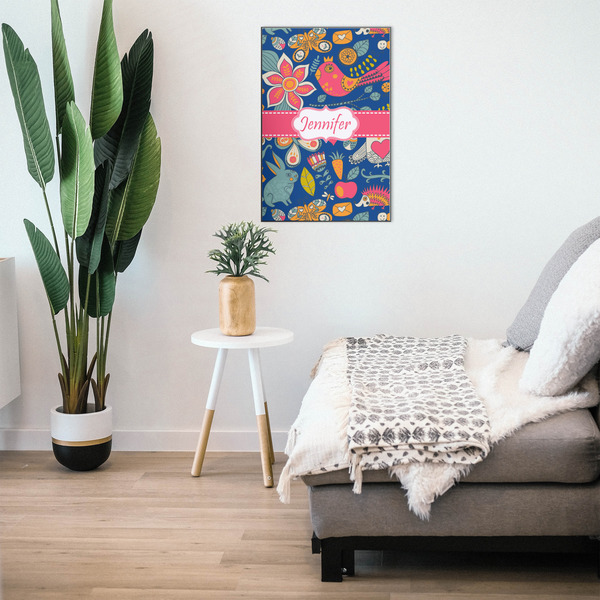 Owl & Hedgehog 20x30 Wood Print - In Context