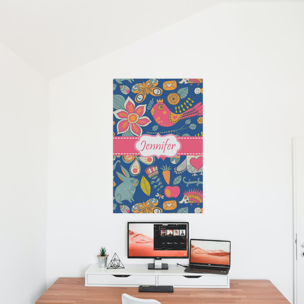 Owl & Hedgehog 24x36 - Matte Poster - On the Wall