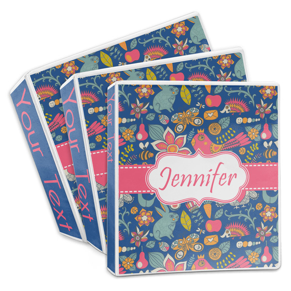 Custom Owl & Hedgehog 3-Ring Binder (Personalized)