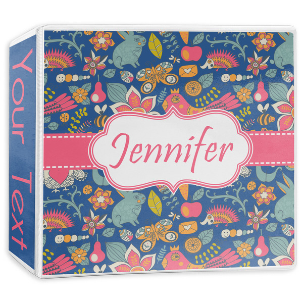 Custom Owl & Hedgehog 3-Ring Binder - 3 inch (Personalized)