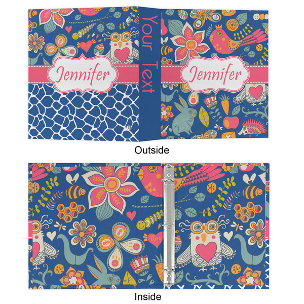 Owl & Hedgehog 3 Ring Binders - Full Wrap - 1" - APPROVAL