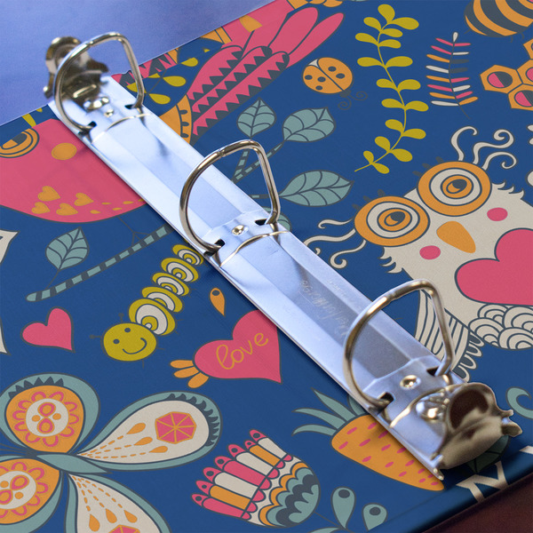 Owl & Hedgehog 3 Ring Binders - Full Wrap - 1" - DETAIL