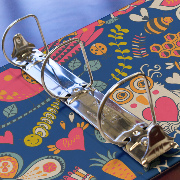 Owl & Hedgehog 3 Ring Binders - Full Wrap - 2" - DETAIL