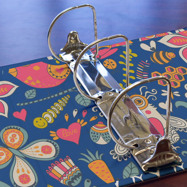 Owl & Hedgehog 3 Ring Binders - Full Wrap - 3" - DETAIL