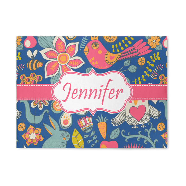 Custom Owl & Hedgehog 5' x 7' Indoor Area Rug (Personalized)