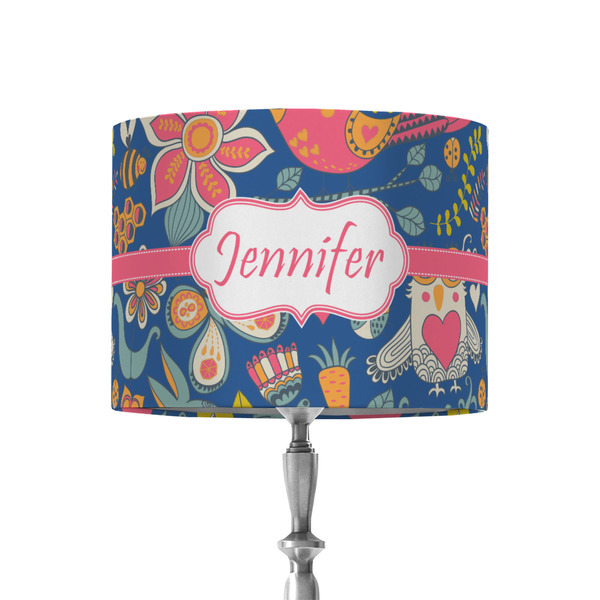 Custom Owl & Hedgehog 8" Drum Lamp Shade - Fabric (Personalized)