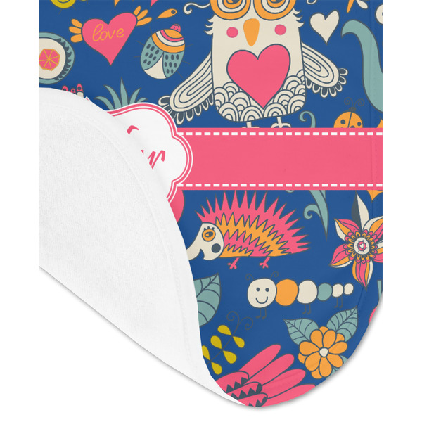 Owl & Hedgehog Baby Bib - AFT detail