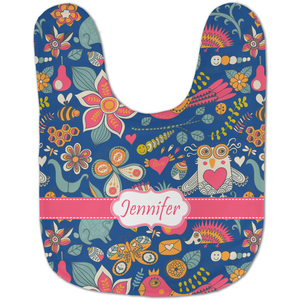 Owl & Hedgehog Baby Bib - AFT flat