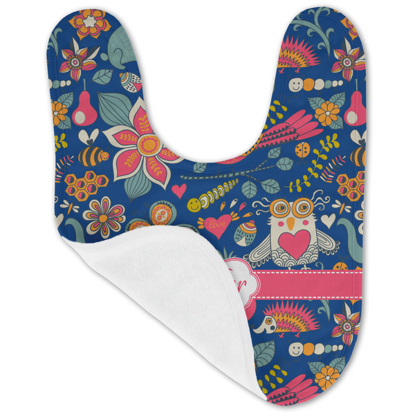 Owl & Hedgehog Baby Bib - AFT folded