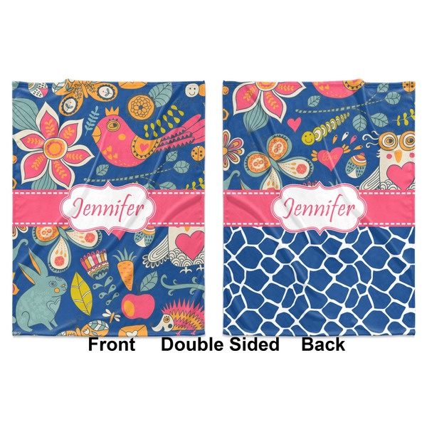 Owl & Hedgehog Baby Blanket (Double Sided - Printed Front and Back)