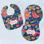 Owl & Hedgehog Baby Bib & Burp Set w/ Name or Text