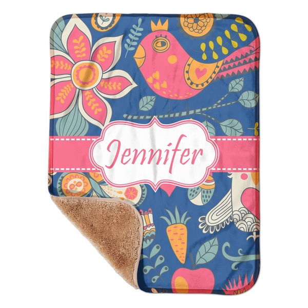 Custom Owl & Hedgehog Sherpa Baby Blanket - 30" x 40" w/ Name or Text