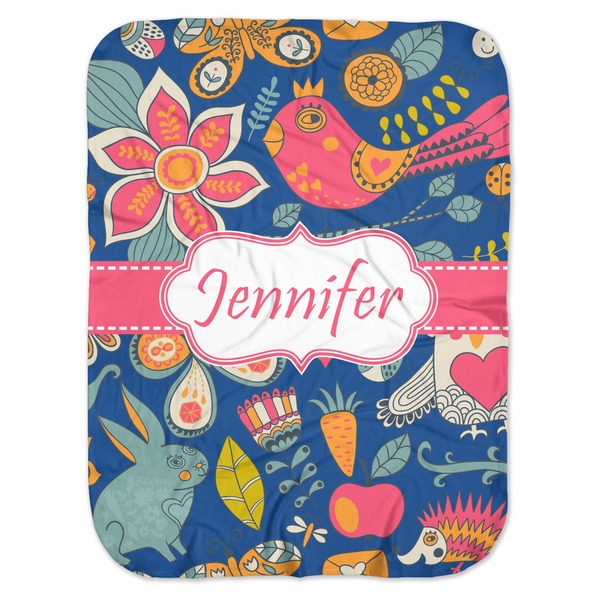 Custom Owl & Hedgehog Baby Swaddling Blanket (Personalized)